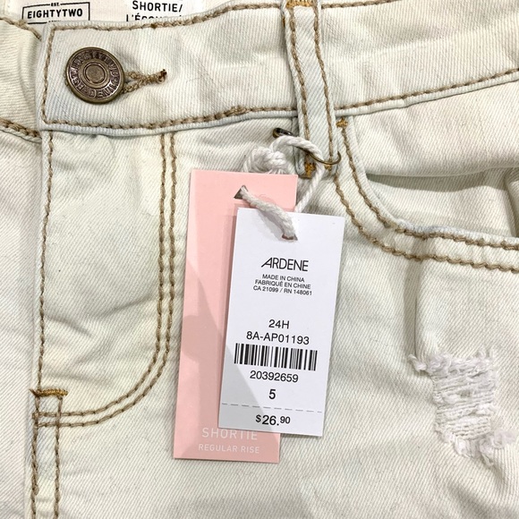 White Denim Shorts with rips - Picture 3 of 4